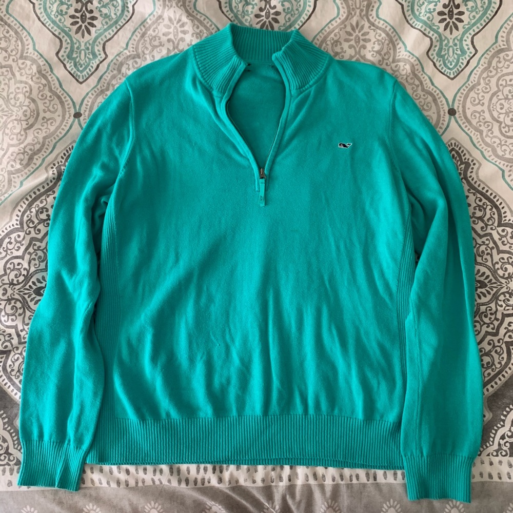 Teal Vineyard Vines Quarter Zip🐳